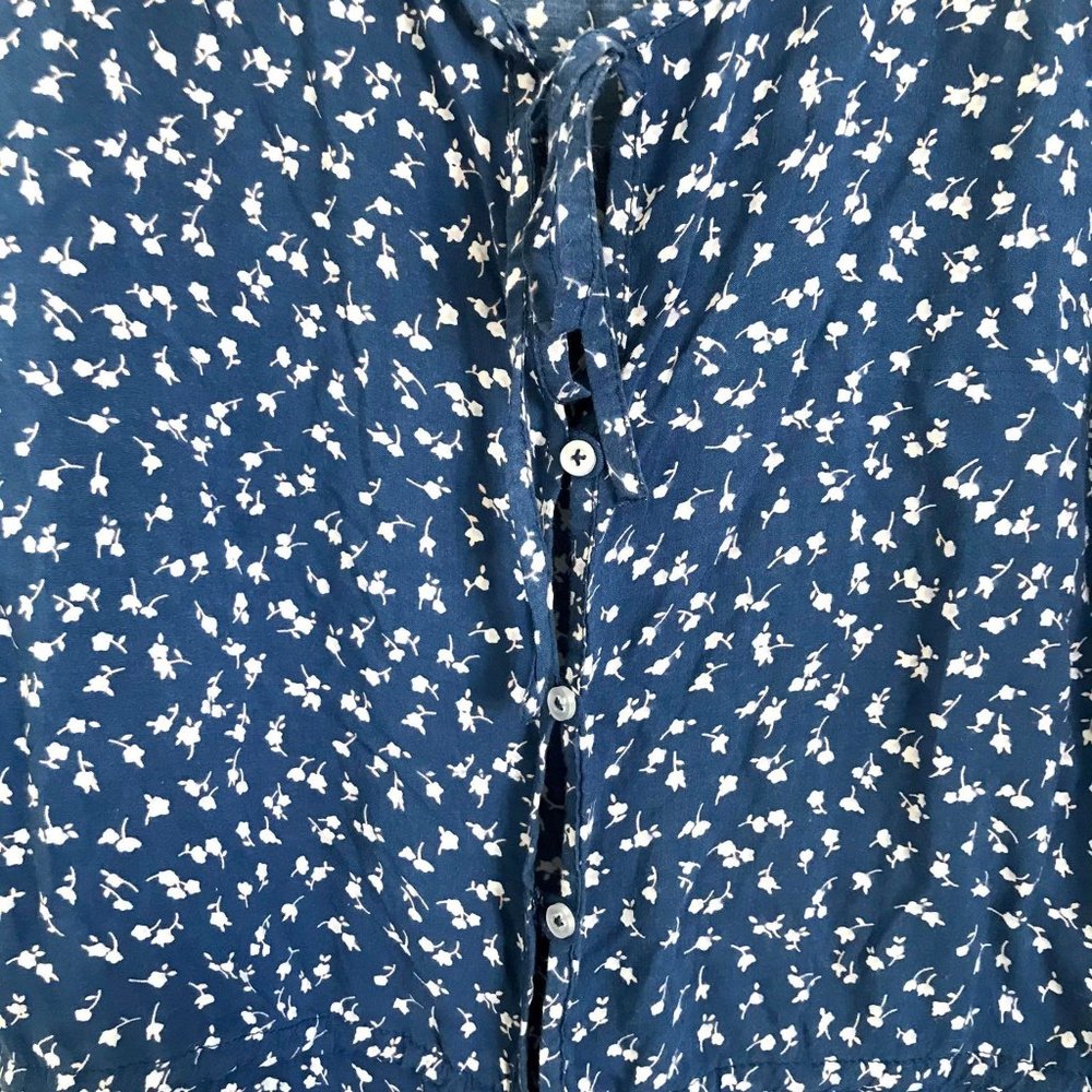AUGUSTE 6 blue BOHO floral JUMPSUIT hippie 3/4 sleeve romper PLAYSUIT beach ♡ - Picture 10 of 10
